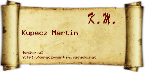 Kupecz Martin névjegykártya