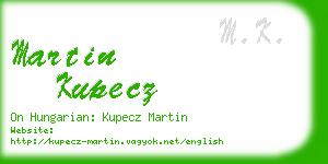 martin kupecz business card